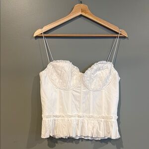 Chic White Ruffled Bustier Top